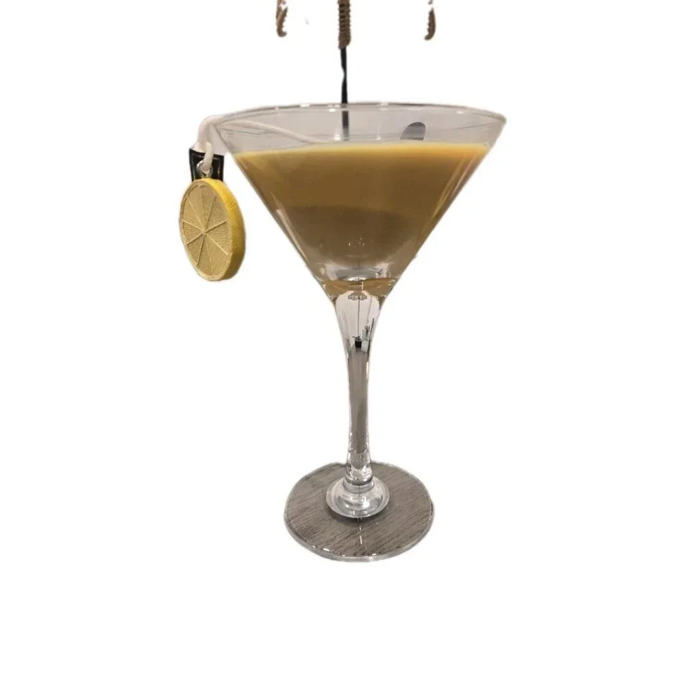 New Large Lemon Drop Martini W/ Lemon Slice Candle Home Decor Gift Birthday